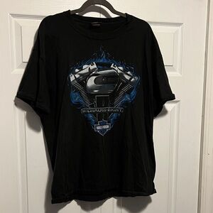 Harley-Davidson Black and Blue Engine Tee